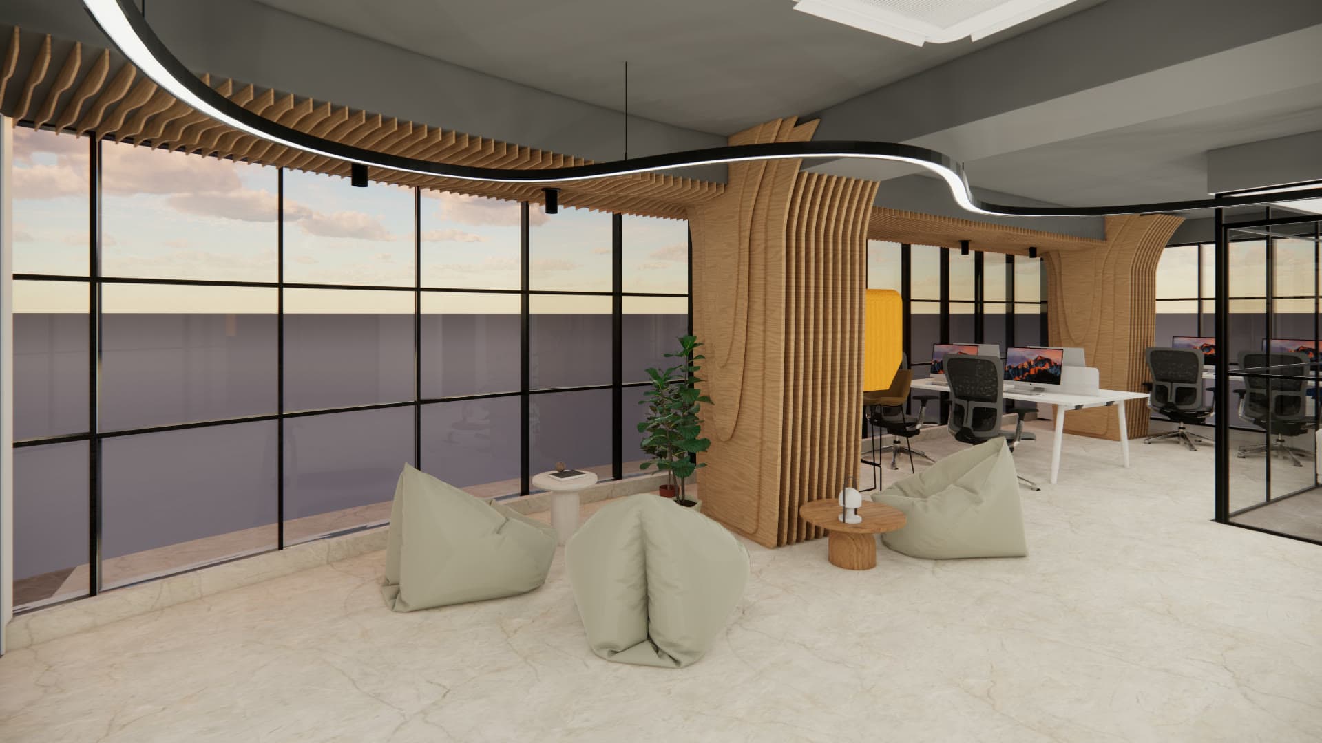 Executive Boardroom & Sculpted Timber Core